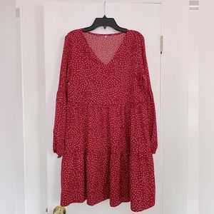 Red casual dinner dress